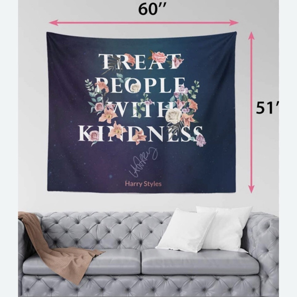 Floral Navy Wall Tapestry